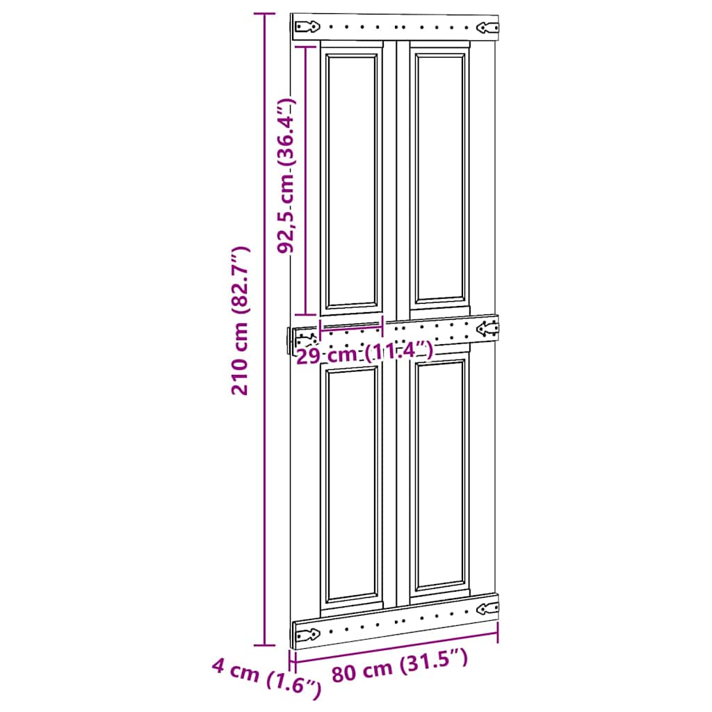 Deur Corona Wit 80 x 210 cm Bewerkt hout