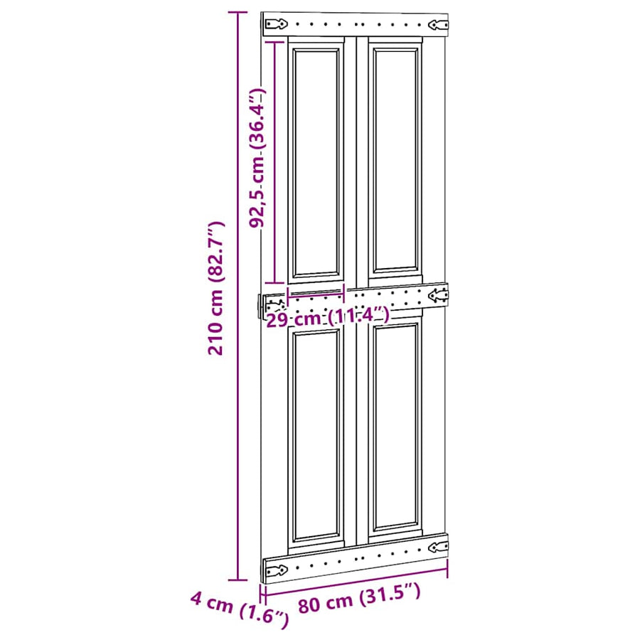Deur Corona Wit 80 x 210 cm Bewerkt hout