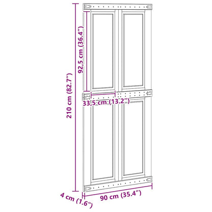 Deur Corona Wit 90 x 210 cm Bewerkt hout
