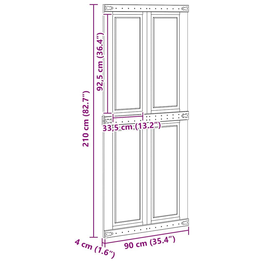 Deur Corona Wit 90 x 210 cm Bewerkt hout
