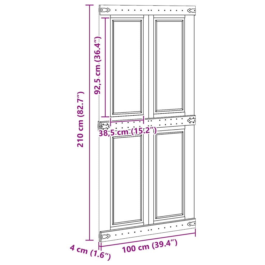 Deur Corona Wit 100 x 210 cm Bewerkt hout