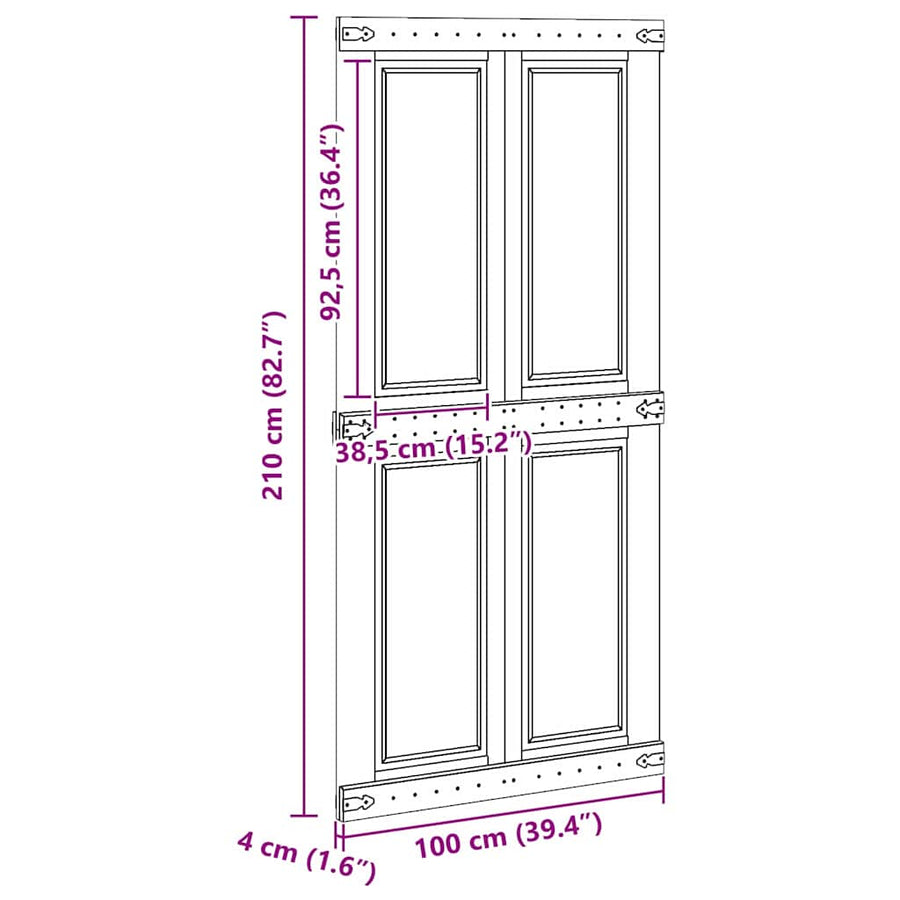 Deur Corona Wit 100 x 210 cm Bewerkt hout