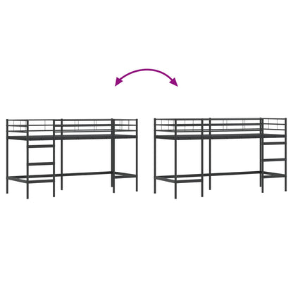 Loftbed Voor Kids 75 x 190 cm Zwart