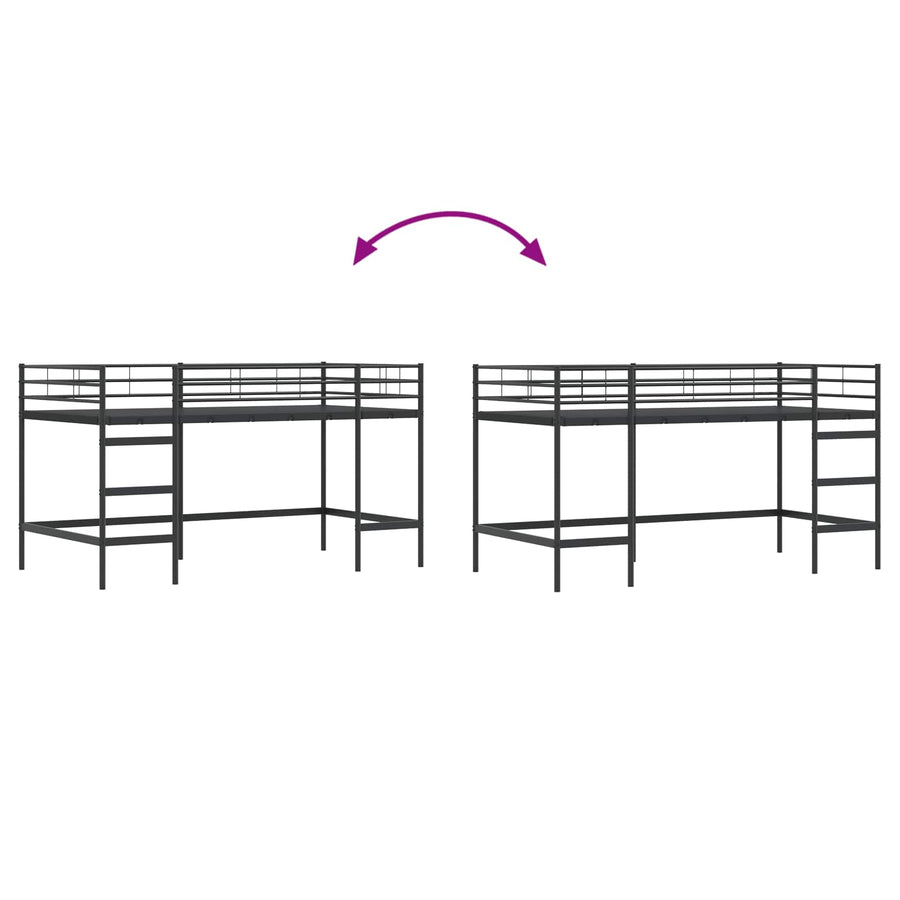 Loftbed Voor Kids 80 x 201 cm Zwart