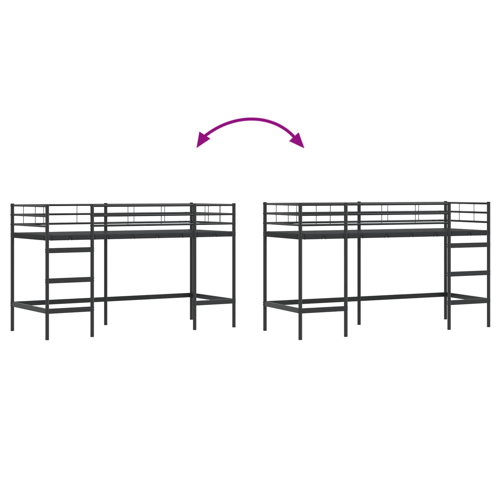 Loftbed Voor Kids 90 x 190 cm Zwart