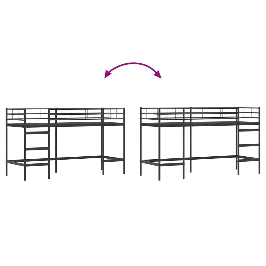 Loftbed Voor Kids 100 x 190 cm Zwart