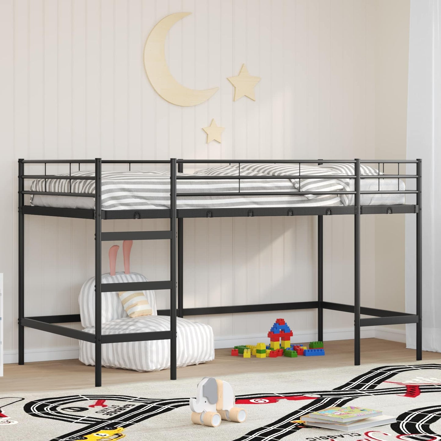 Loftbed Voor Kids 100 x 201 cm Zwart