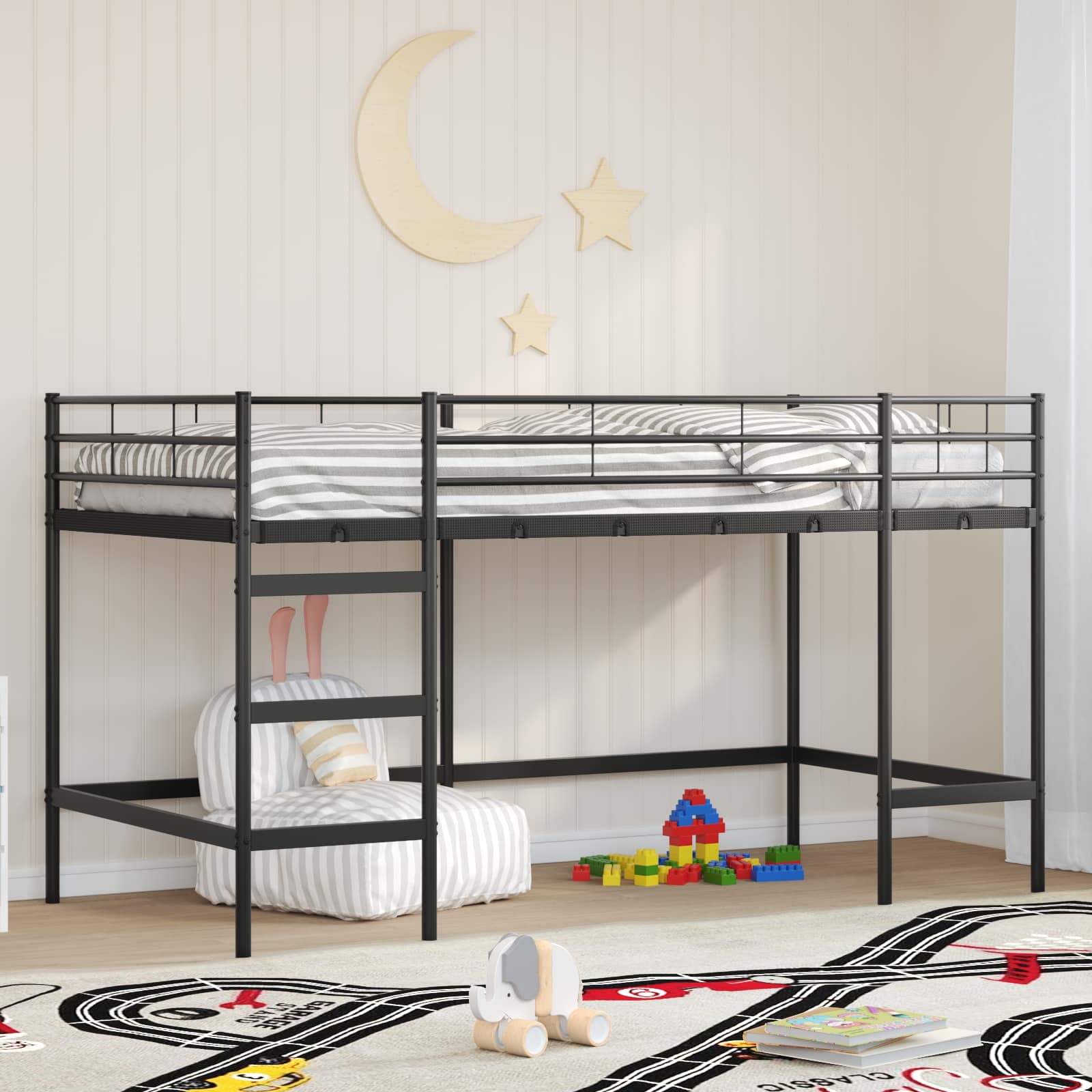 Loftbed Voor Kids 100 x 201 cm Zwart