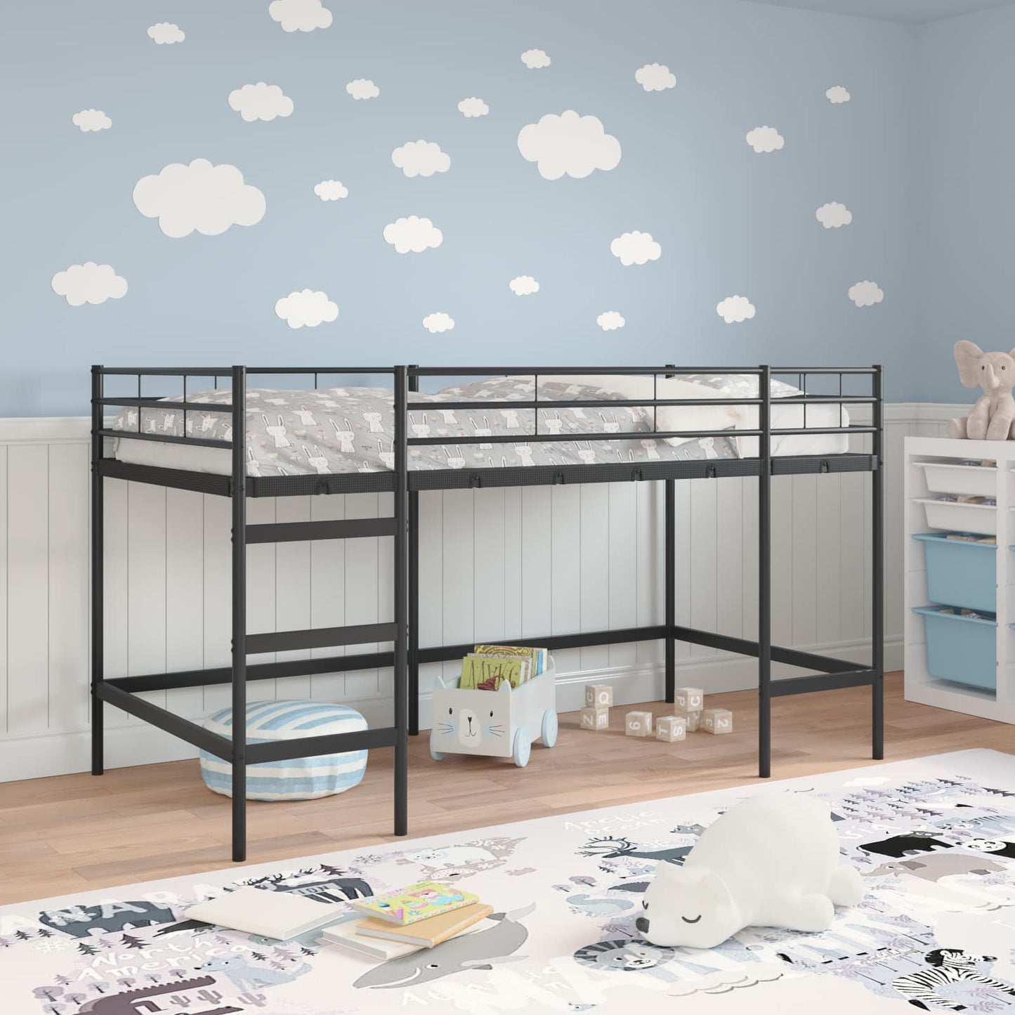 Loftbed Voor Kids 100 x 201 cm Zwart