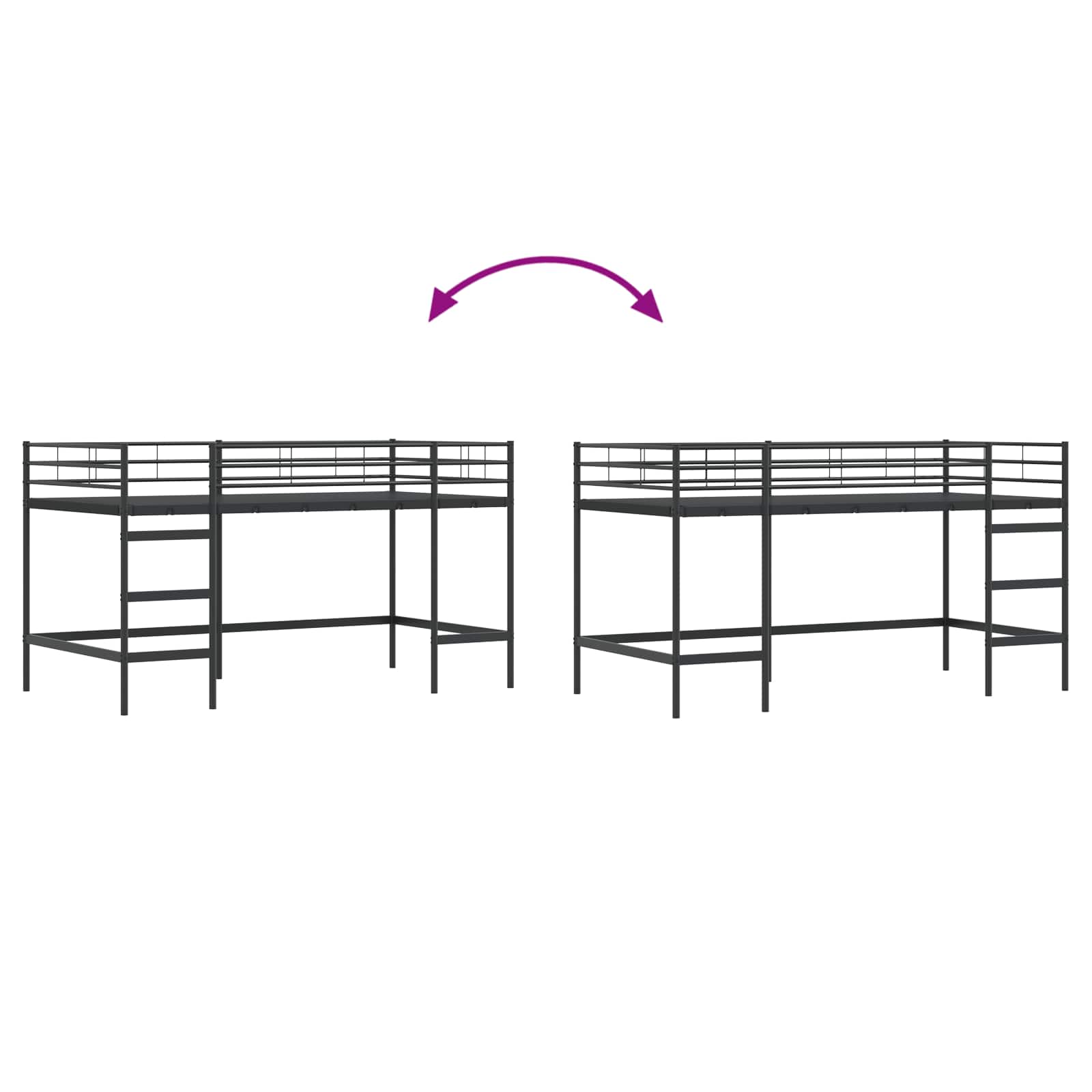 Loftbed Voor Kids 100 x 201 cm Zwart