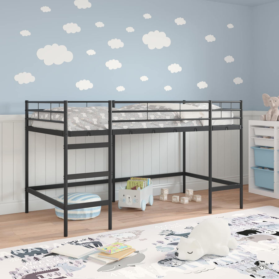 Loftbed Voor Kids 107 x 201 cm Zwart
