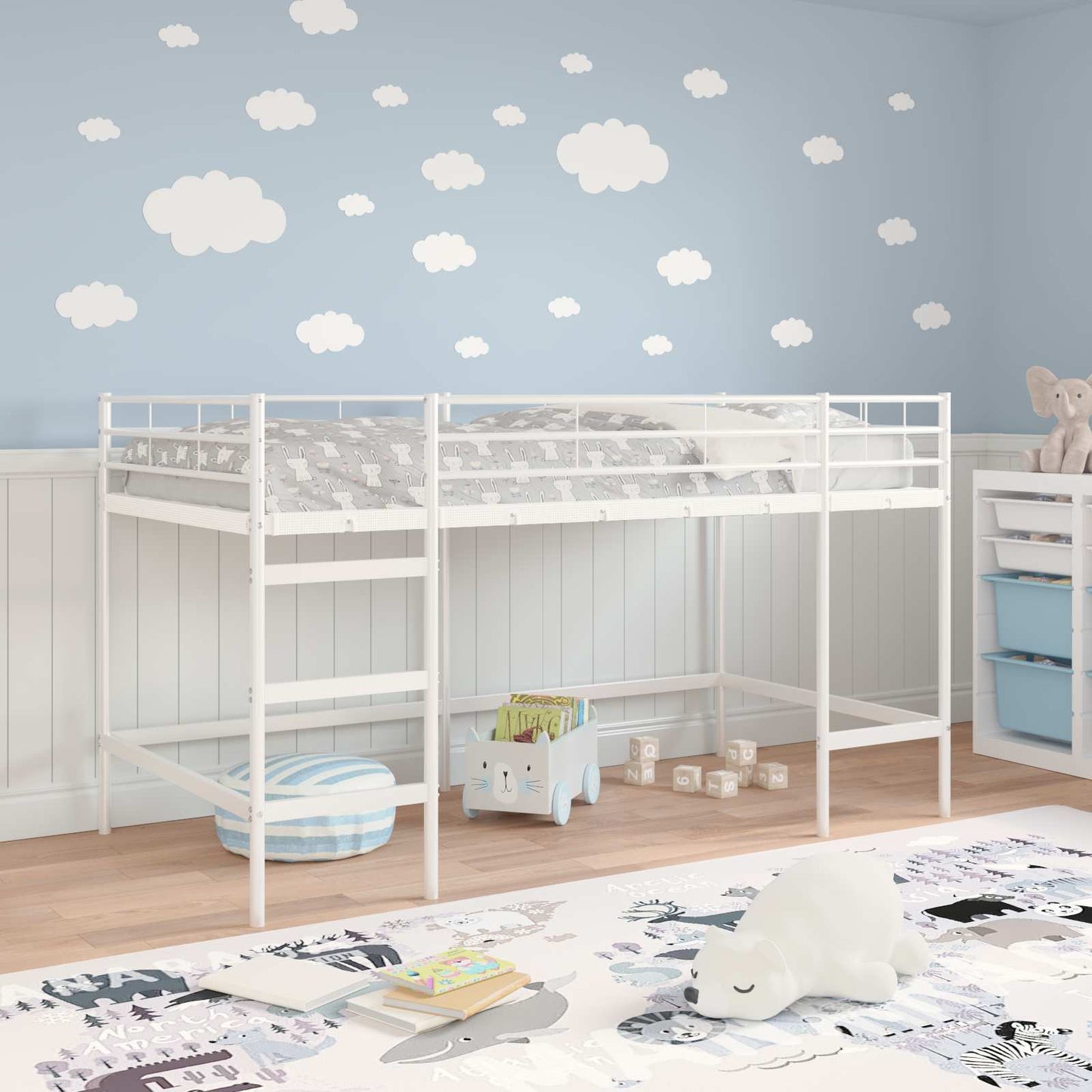 Loftbed Voor Kids 100 x 201 cm Wit