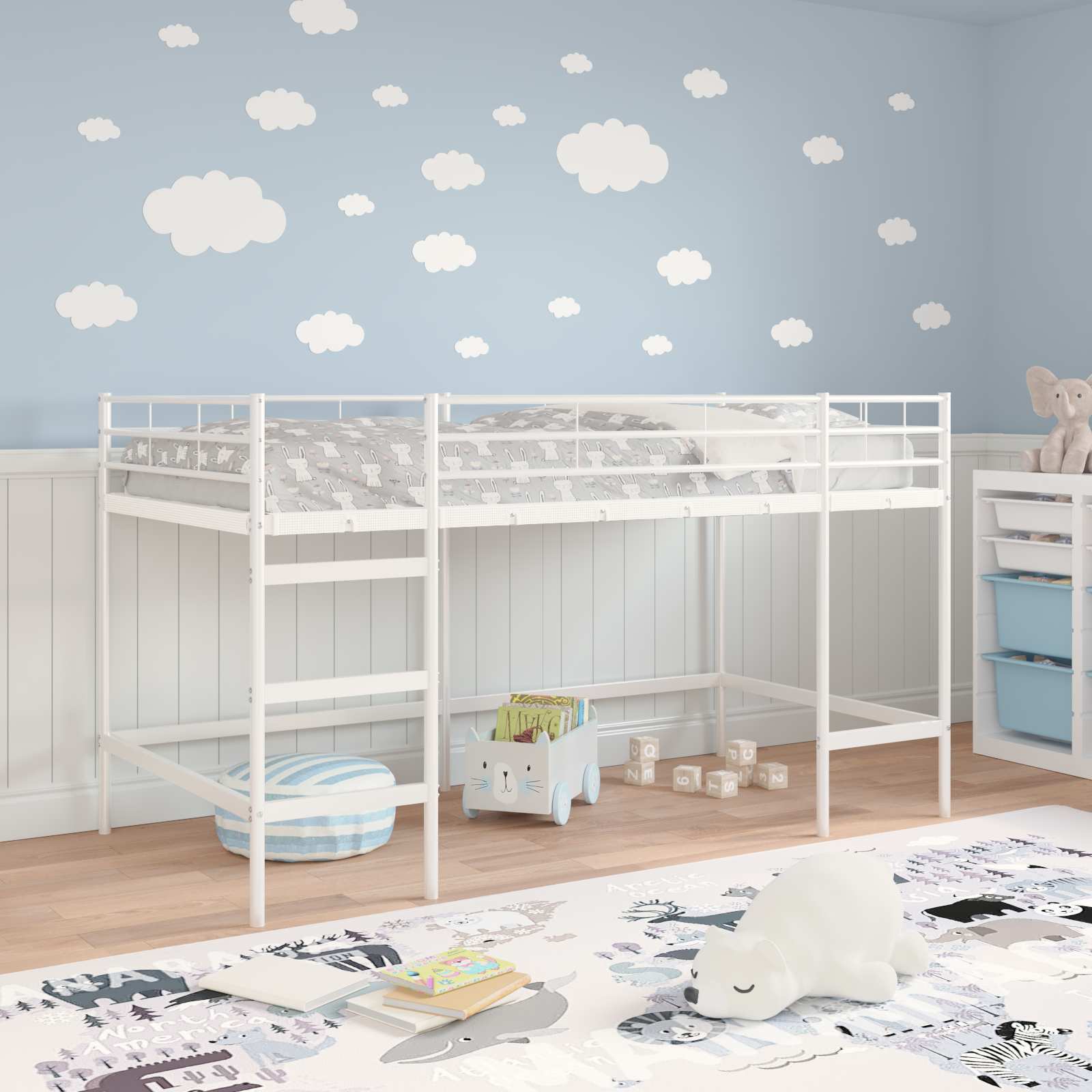 Loftbed Voor Kids 100 x 201 cm Wit