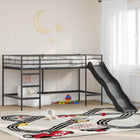 Kids Loft Bed Frame with Slide Black and Anthracite