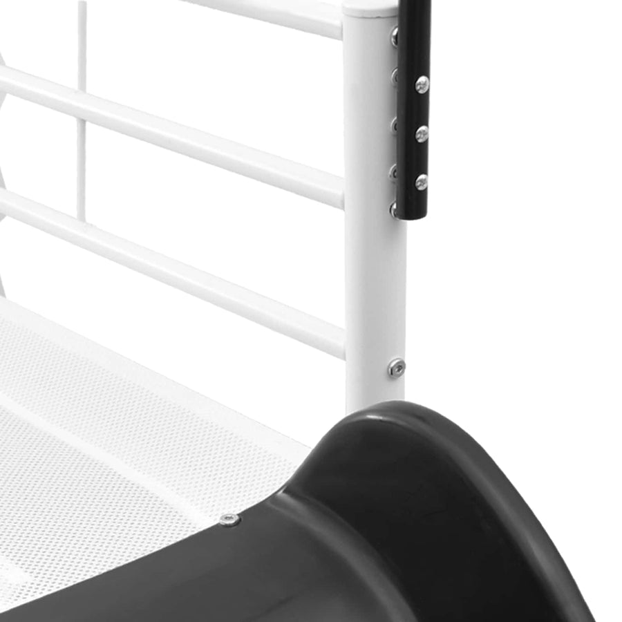 Kinder loft bedframe met glijbaan Wit en Antraciet