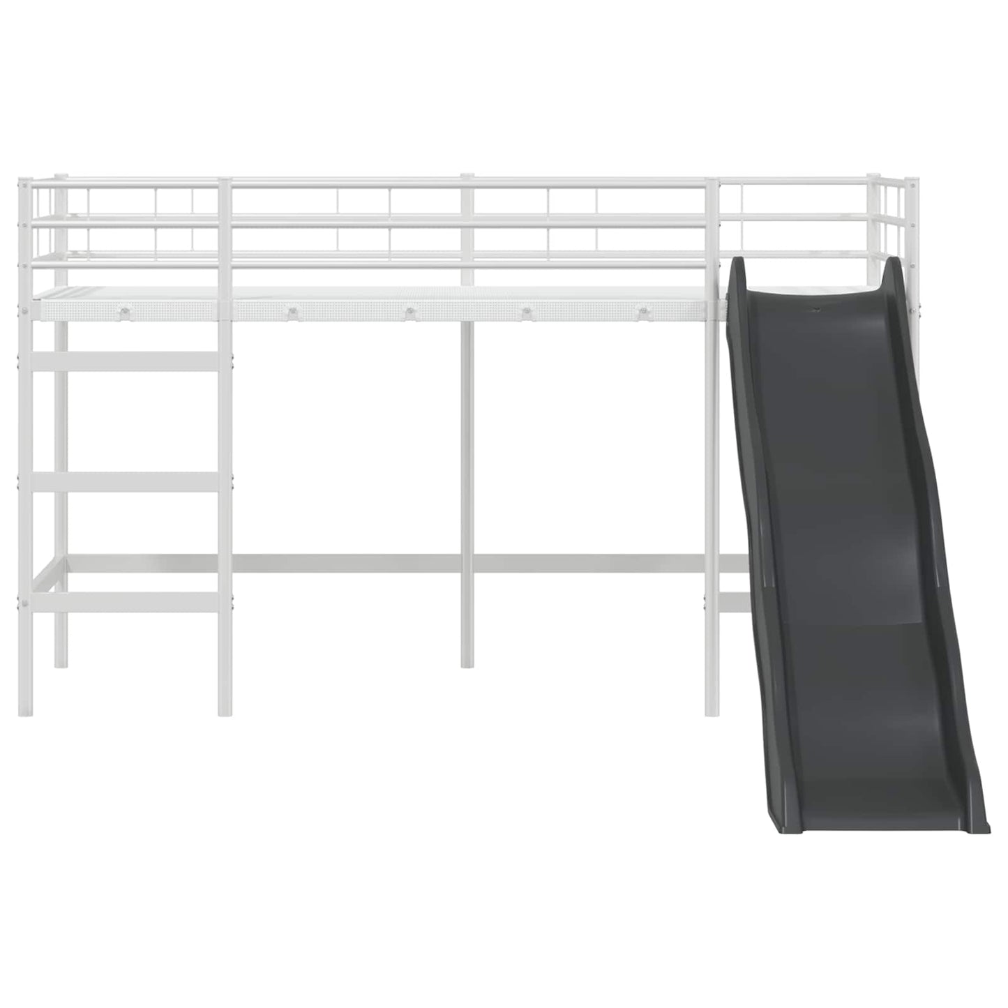 Kinder loft bedframe met glijbaan Wit en Antraciet