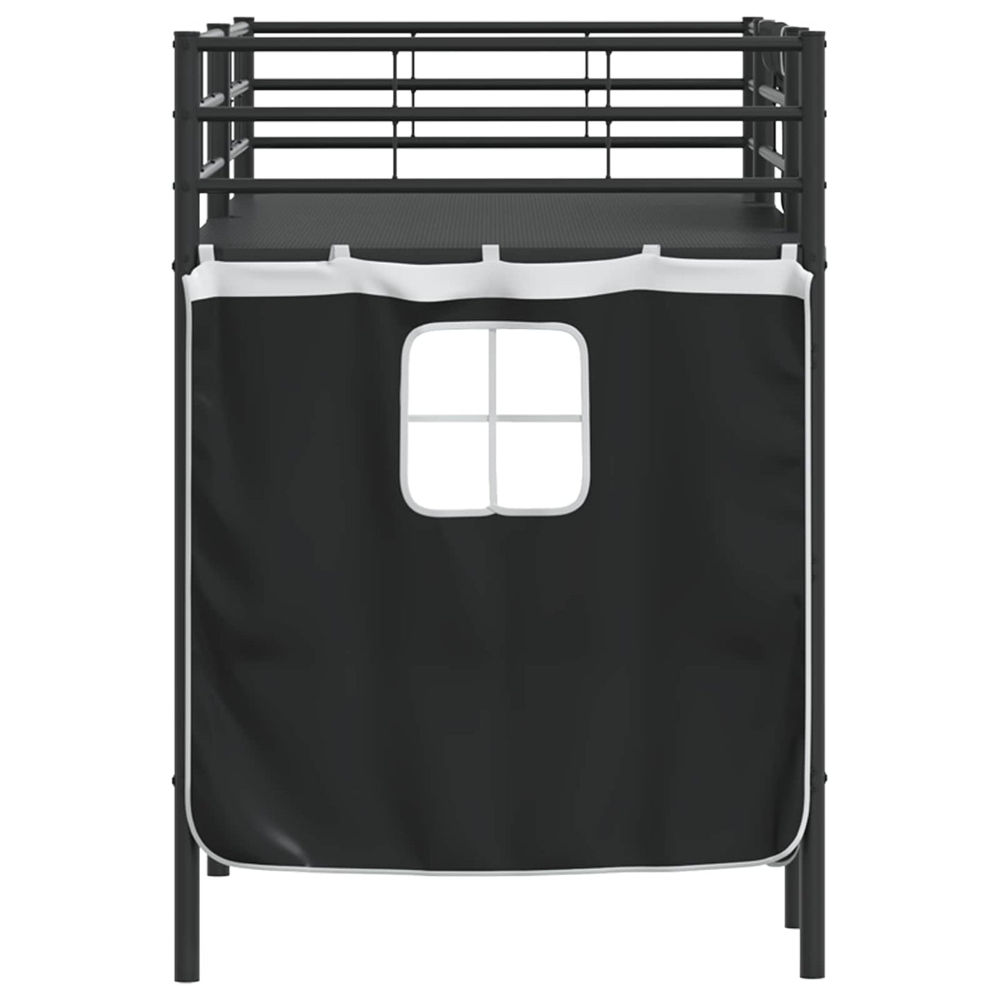 Loftbedframe Voor Kinderen Met Gordijnen 75 x 190 cm Zwart
