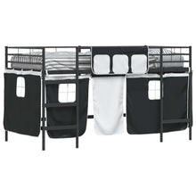 Loftbedframe Voor Kinderen Met Gordijnen 80 x 201 cm Zwart