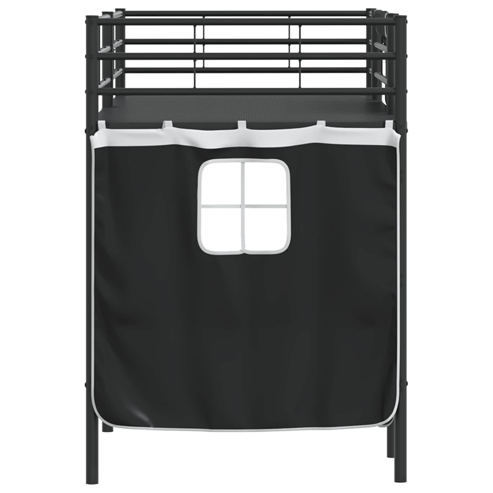 Loftbedframe Voor Kinderen Met Gordijnen 100 x 190 cm Zwart