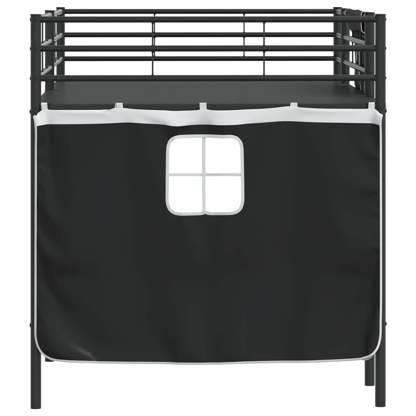Loftbedframe Voor Kinderen Met Gordijnen 107 x 201 cm Zwart