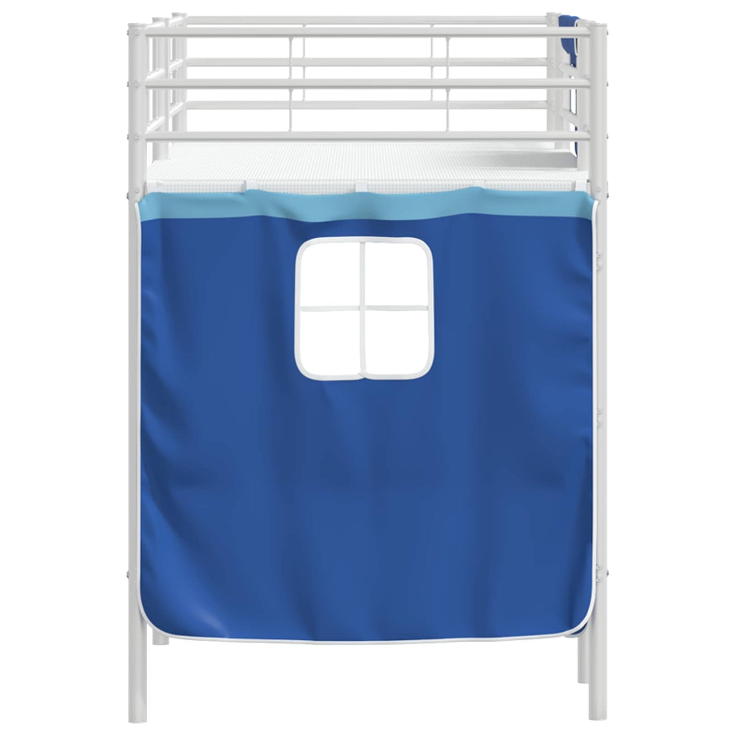 Loftbedframe Voor Kinderen Met Gordijnen 90 x 190 cm Wit en blauw