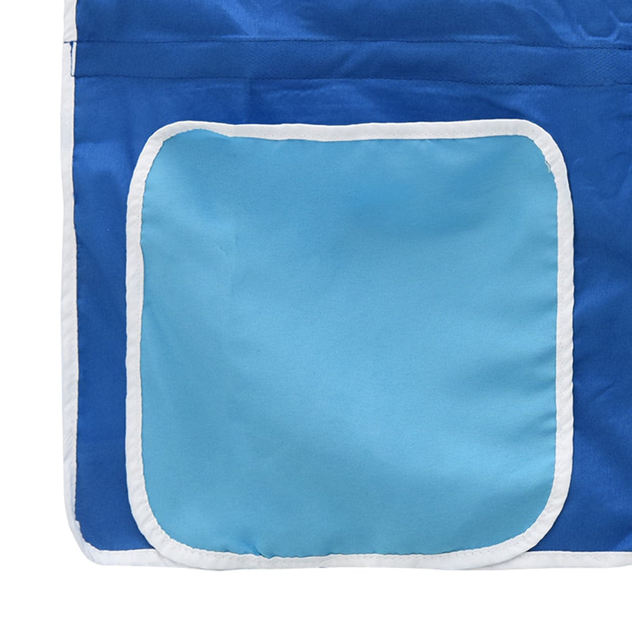 Loftbedframe Voor Kinderen Met Gordijnen 107 x 201 cm Wit en blauw