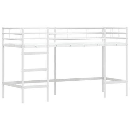Loftbedframe Voor Kinderen Met Gordijnen 75 x 190 cm Wit en roze