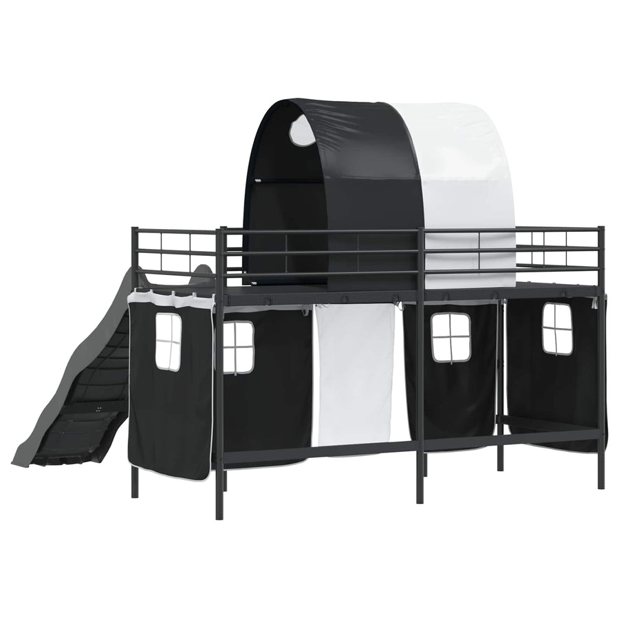 Loftbed voor Kids Zwart 90 x 190 cm Metaal