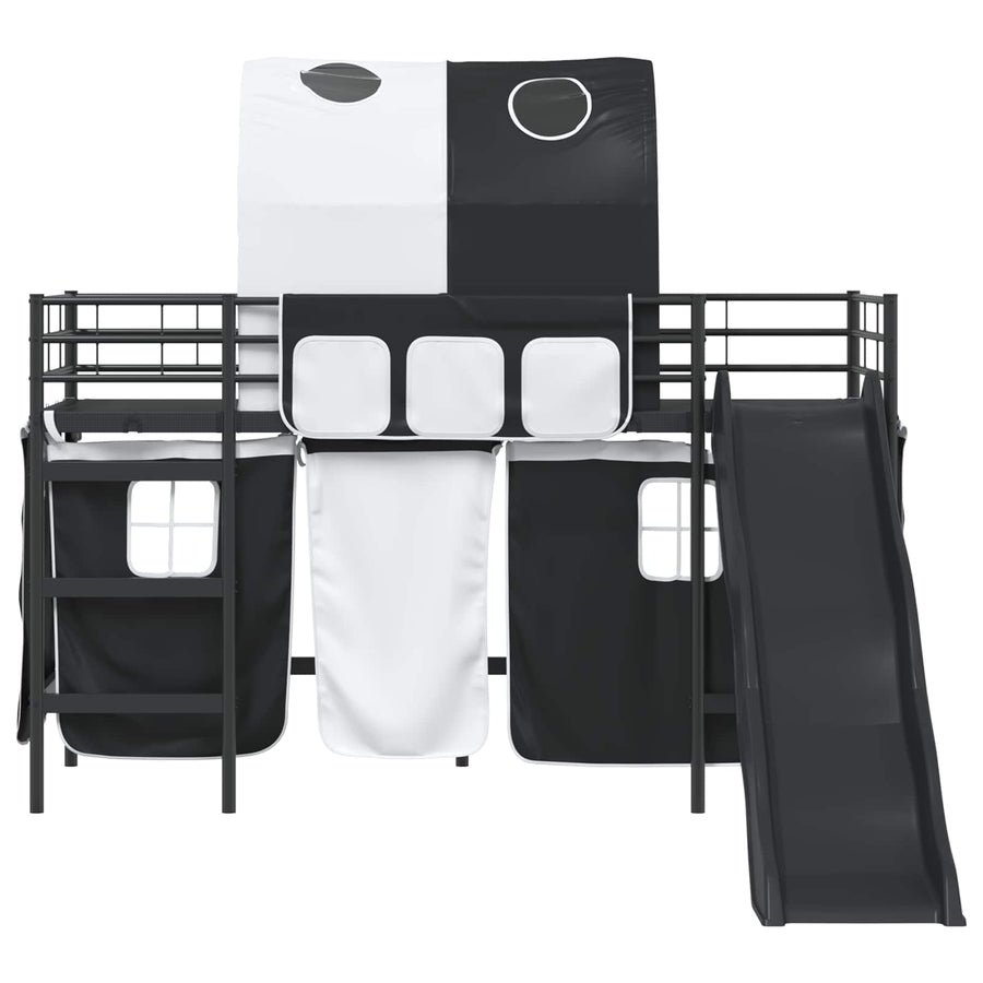 Loftbed voor Kids Zwart 90 x 190 cm Metaal