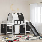 Loft Bed for Kids White and Black 79.5 x 200 cm Metal