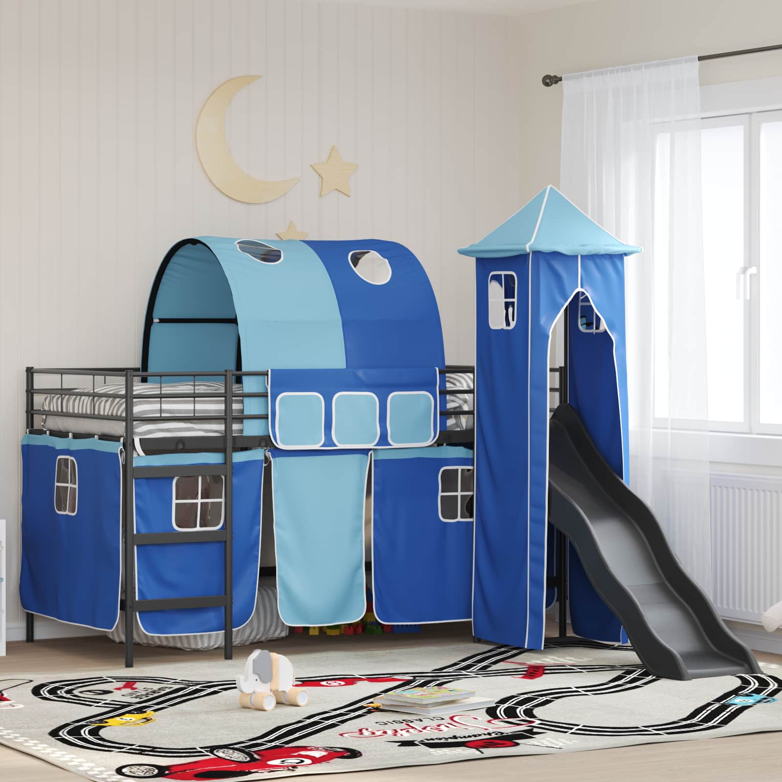 80 X 201 Cm 80 x 200 cm Zwart en blauw
