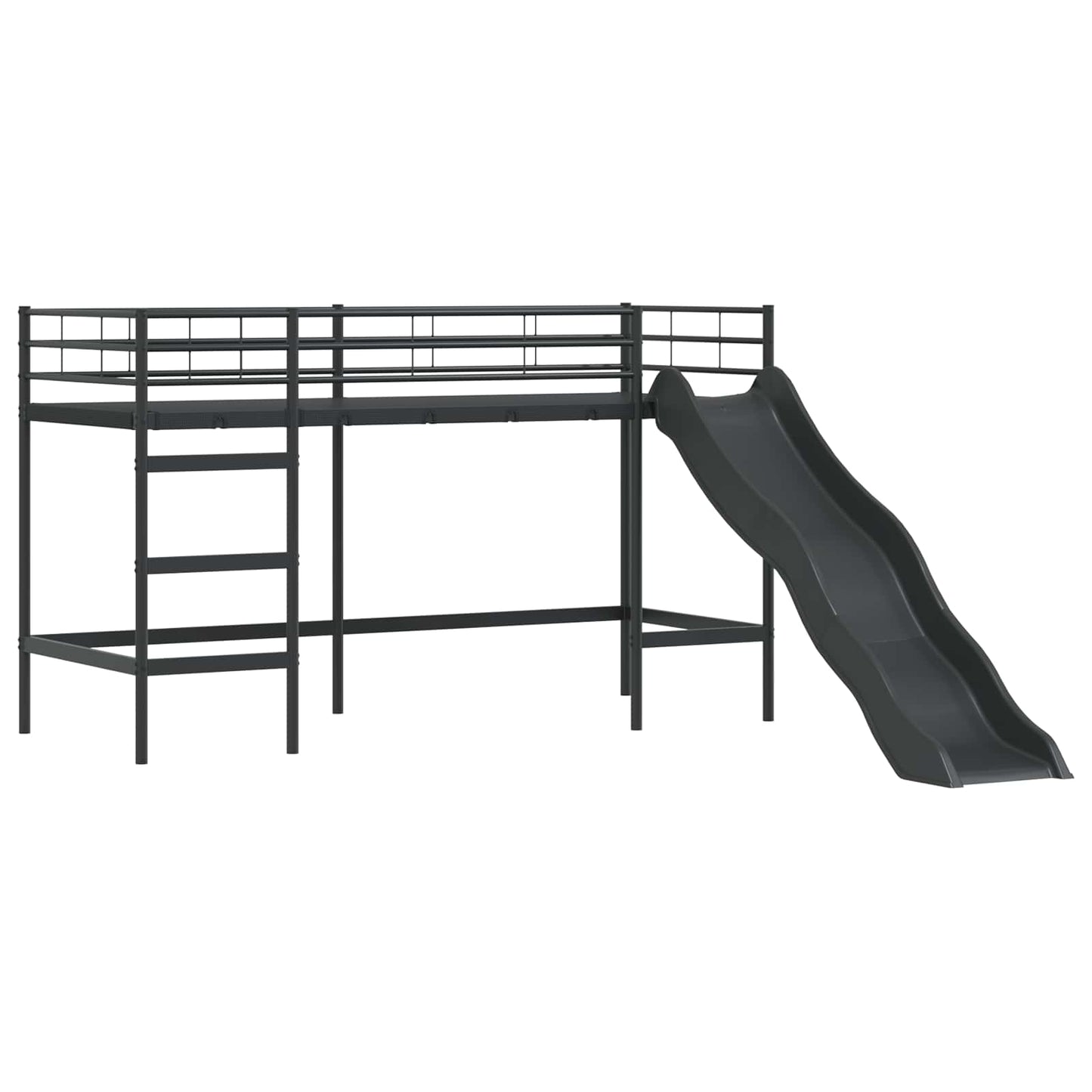 Loftbed voor Kids Zwart en Blauw 90 x 190 cm Metaal