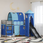 Kids Loft Bed Black and Blue 99.5 x 190 cm Metal