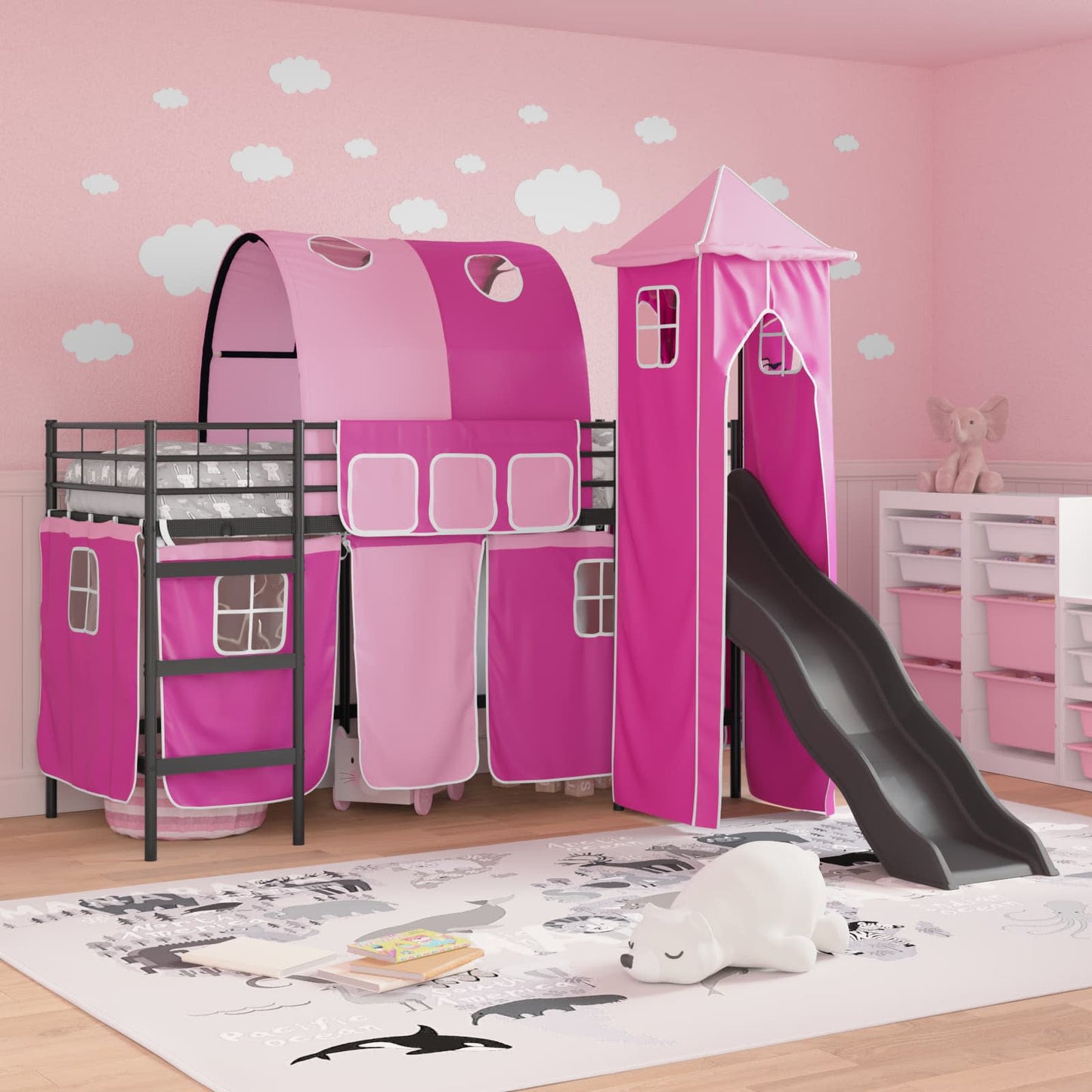 Zwart en Roze 99,5 x 190 cm