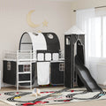 Loftbed voor Kids Wit en zwart 79,5 x 200 cm Metaal