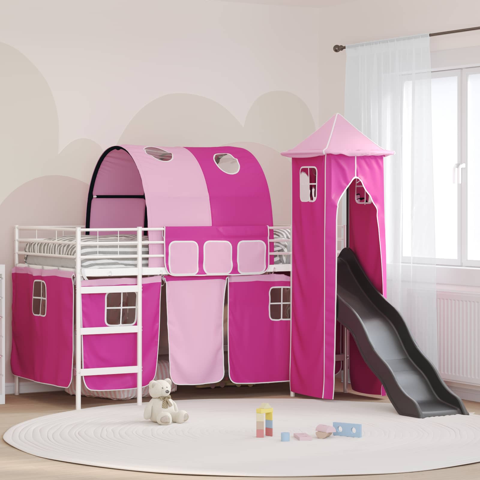 Wit en Roze 107 x 200 cm