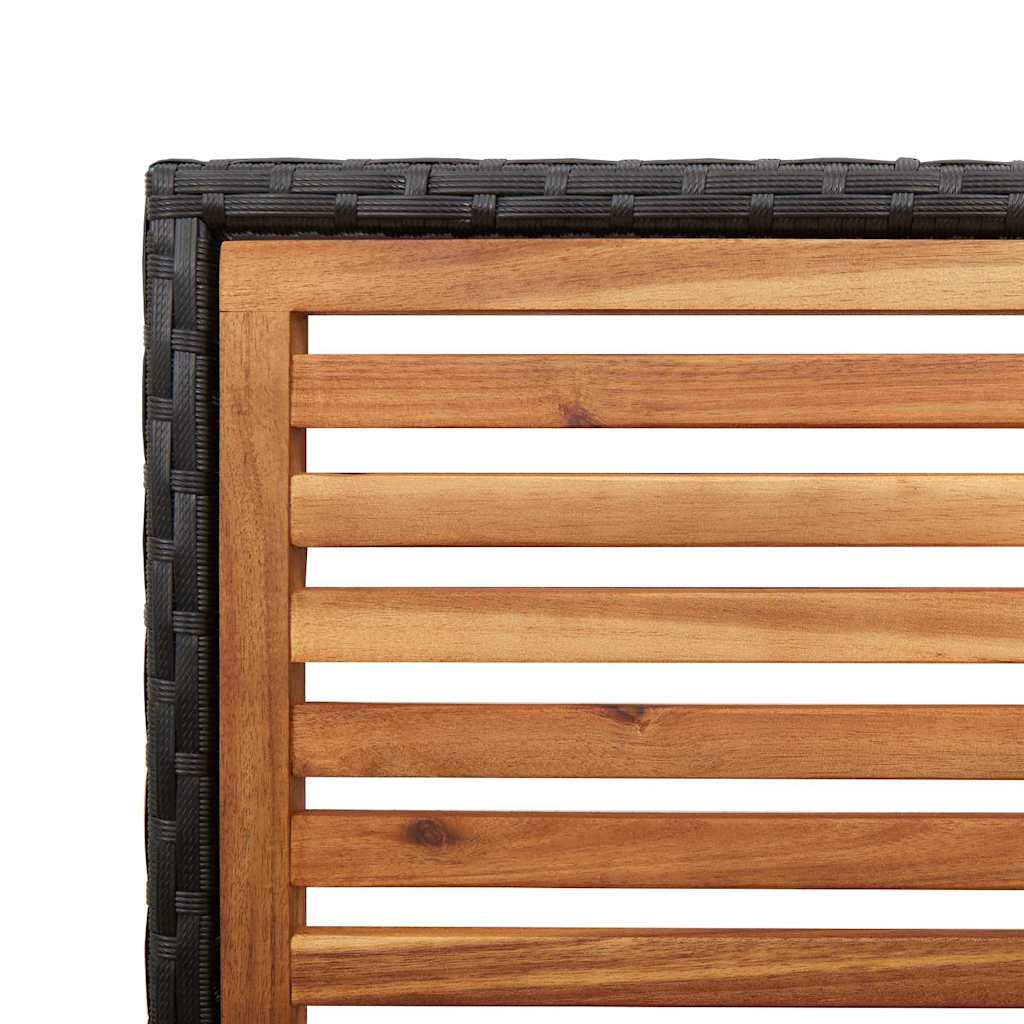 Tuinstoelen 4 pcs Crème, Bruin PE riet, Massief acaciahout