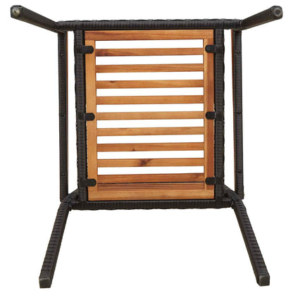 Tuinstoelen 4 pcs Crème, Bruin PE riet, Massief acaciahout