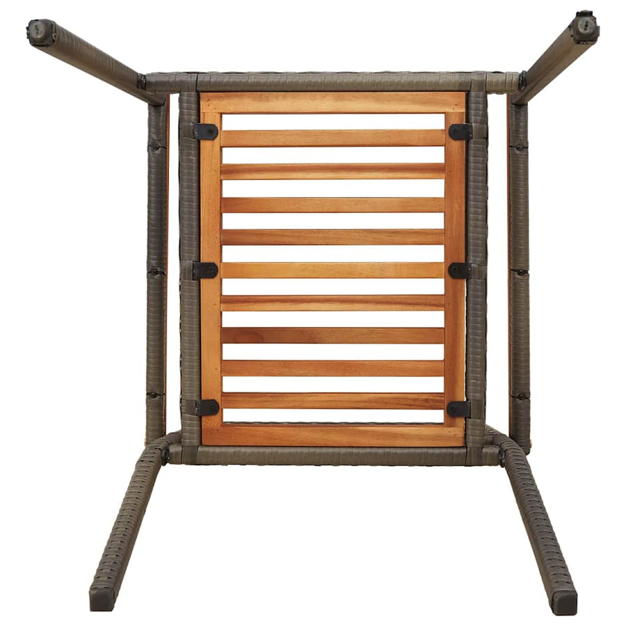 Tuinstoelen 4 pcs Grijs, Bruin PE riet, Massief acaciahout