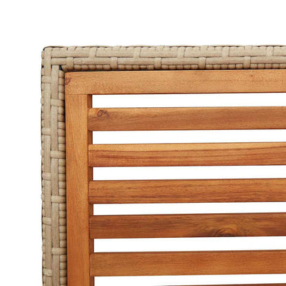 Tuinstoelen 4 pcs Crème, Bruin PE riet, Massief acaciahout