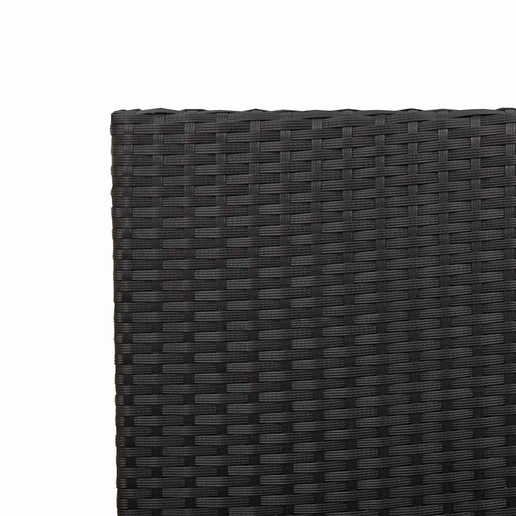 Tuinstoelen 4 pcs Crème, Bruin PE riet, Massief acaciahout