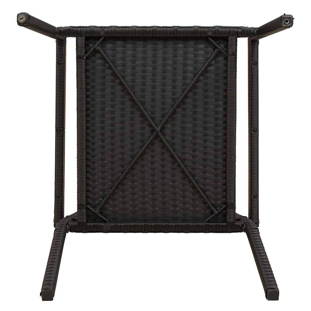 Tuinstoelen 4 pcs Crème, Bruin PE riet, Massief acaciahout
