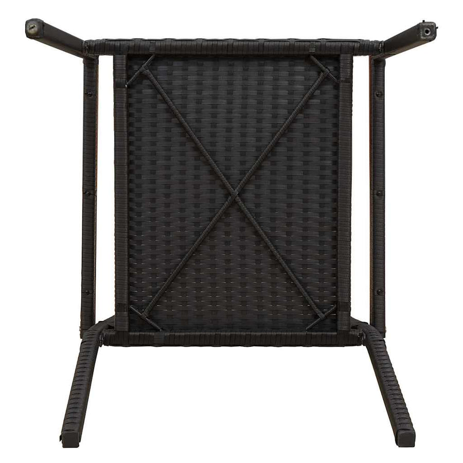 Tuinstoelen 4 pcs Crème, Bruin PE riet, Massief acaciahout