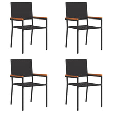 Tuinstoelen 4 pcs Crème, Bruin PE riet, Massief acaciahout