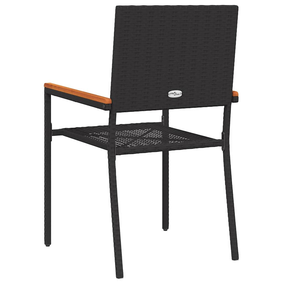 Tuinstoelen 4 pcs Crème, Bruin PE riet, Massief acaciahout