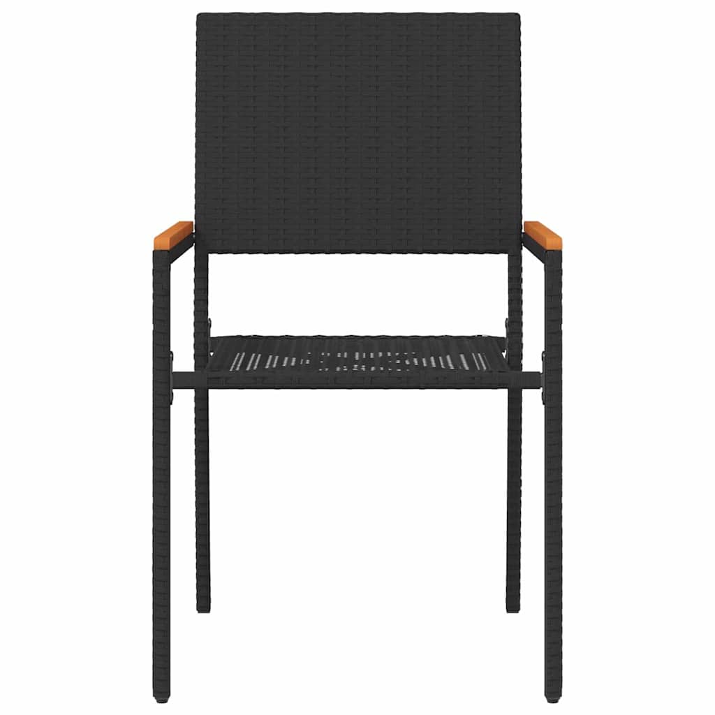 Tuinstoelen 4 pcs Crème, Bruin PE riet, Massief acaciahout