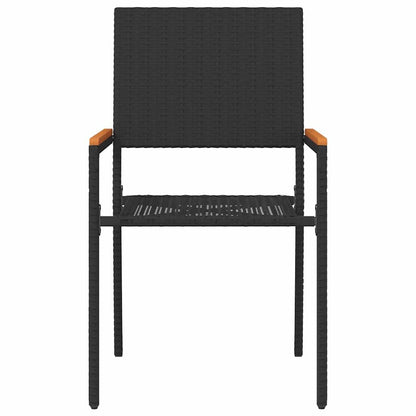 Tuinstoelen 4 pcs Crème, Bruin PE riet, Massief acaciahout
