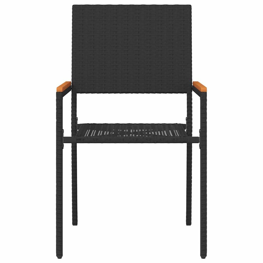 Tuinstoelen 4 pcs Crème, Bruin PE riet, Massief acaciahout