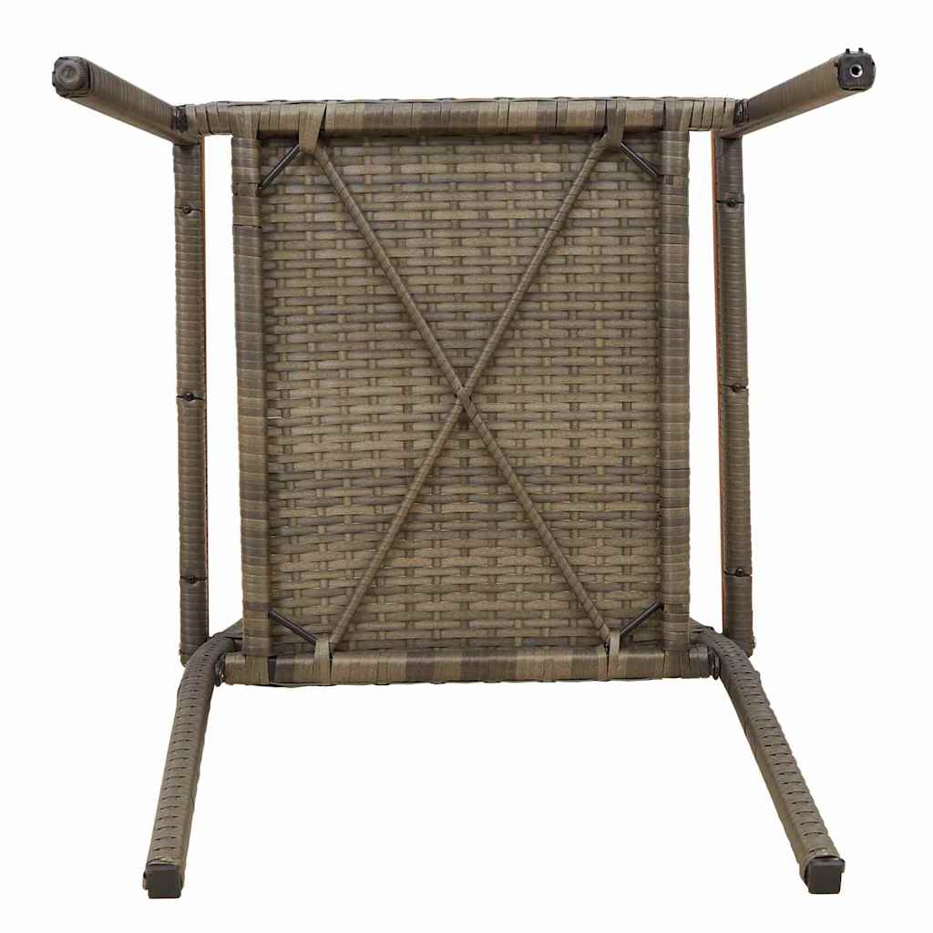Tuinstoelen 4 pcs Grijs, Bruin PE riet, Massief acaciahout
