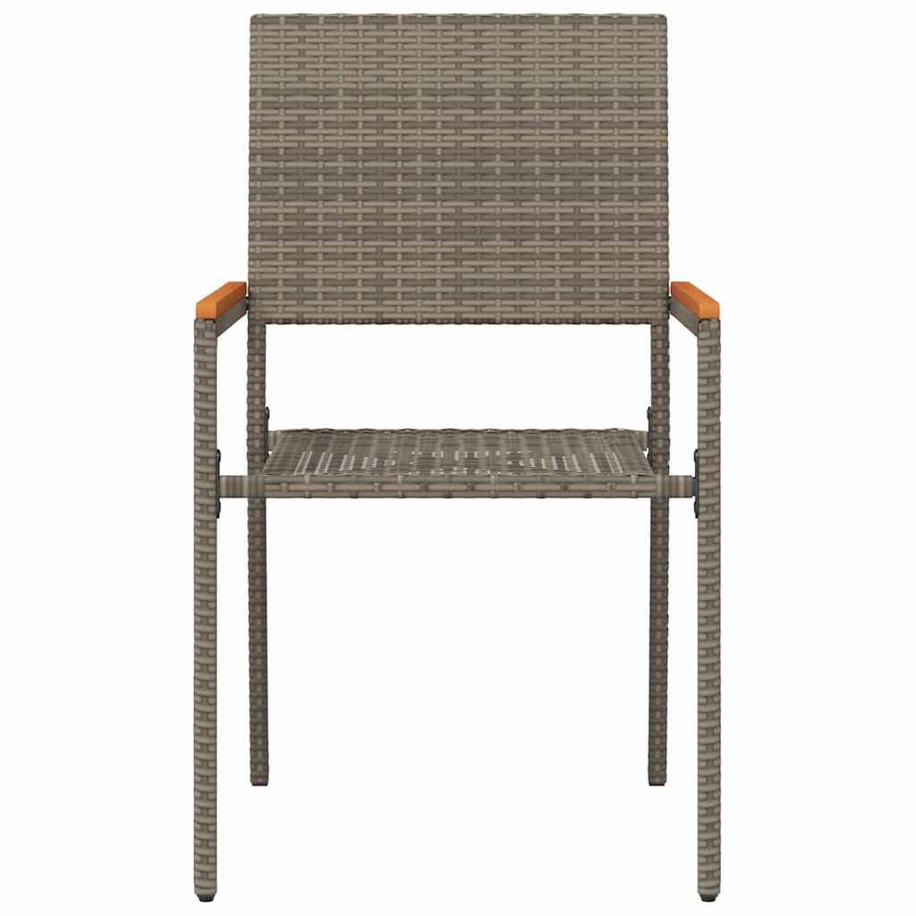 Tuinstoelen 4 pcs Grijs, Bruin PE riet, Massief acaciahout